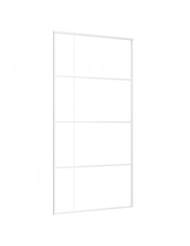 Porta Scorrevole in Vetro ESG e Alluminio 102,5x205 cm Bianca