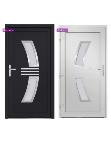 Porta Ingresso Antracite 88x200 cm in PVC