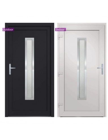 Porta Ingresso Antracite 88x200 cm in PVC