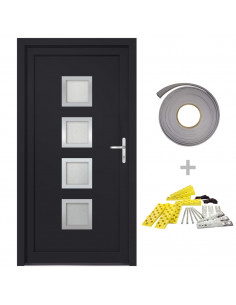 Porta Ingresso Antracite 88x200 cm in PVC 2