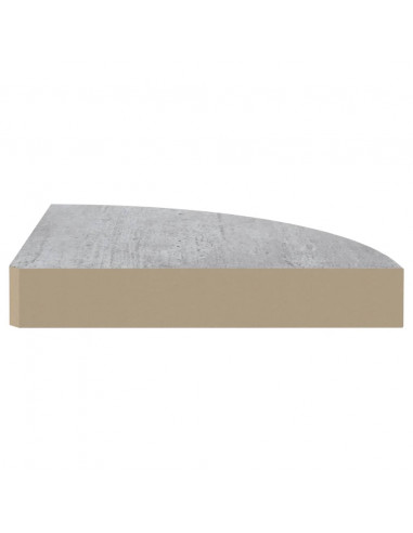 Mensola Angolare Grigio Cemento 25x25x3,8 cm in MDF