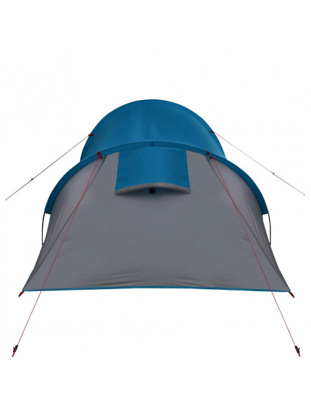Tenda da Campeggio a Tunnel per 3 Persone Blu Impermeabile