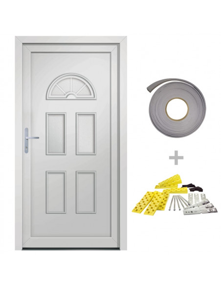 Porta Ingresso Bianca 88x190 cm in PVC