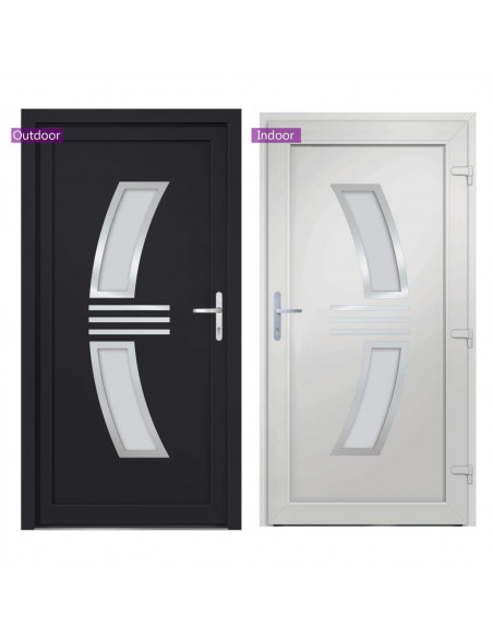 Porta Ingresso Antracite 108x208 cm in PVC
