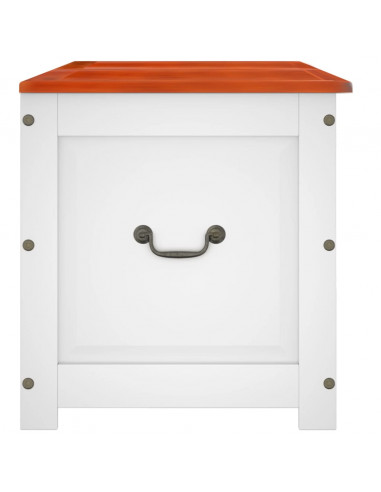 Cassapanca con Coperchio Marrone e Bianco Legno Massello Acacia