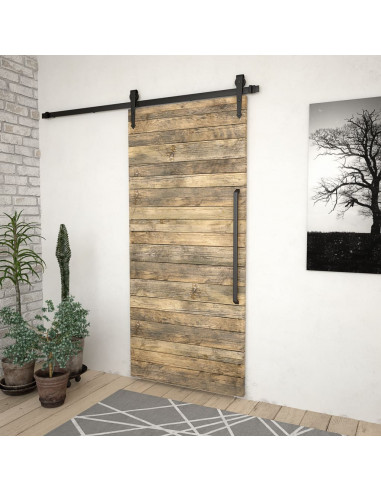 Kit di Binari per Porte Scorrevoli 183 cm Acciaio Nero