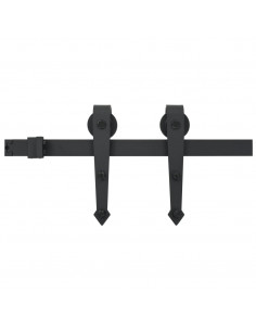 Kit di Binari per Porte Scorrevoli SKIEN 200 cm Acciaio Nero 2
