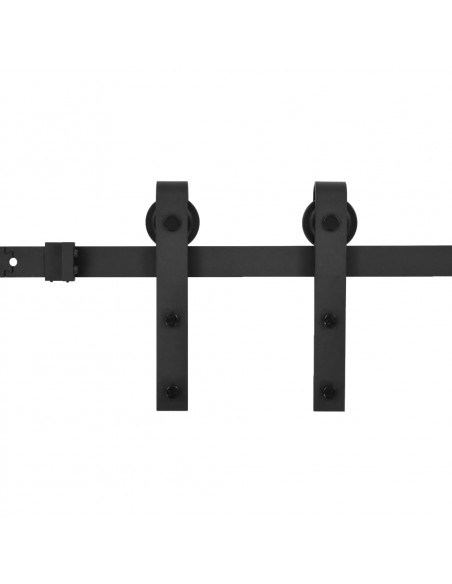 Kit di Binari per Porte Scorrevoli SKIEN 183 cm Acciaio Nero