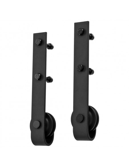 Kit di Binari per Porte Scorrevoli SKIEN 183 cm Acciaio Nero