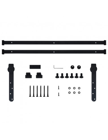 Kit Mini Porta Scorrevole Stalla in Acciaio al Carbonio 183 cm