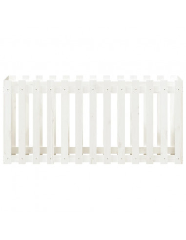 Fioriera Giardino a Recinzione Bianca 150x50x70cm Massello Pino