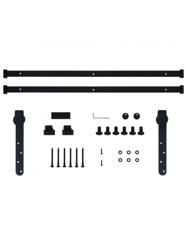 Kit Mini Porta Scorrevole Stalla in Acciaio al Carbonio 200 cm