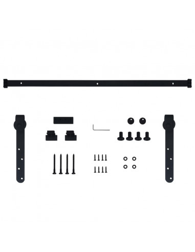 Kit Mini Porta Scorrevole Stalla in Acciaio al Carbonio 122 cm