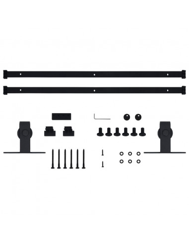 Kit Mini Anta Scorrevole Armadio in Acciaio al Carbonio 200 cm