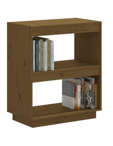 Libreria Marrone Miele 60x35x71 cm in Legno Massello di Pino