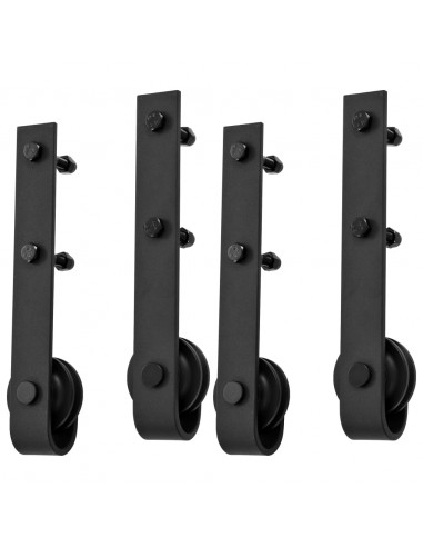 Kit di Binari per Porte Scorrevoli 2 pz 183 cm Acciaio Nero