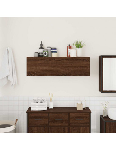 Armadietto Bagno Rovere Marrone 100x25x30 cm in Truciolato