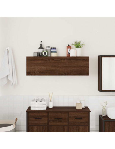 Armadietto Bagno Rovere Marrone 100x25x30 cm in Truciolato