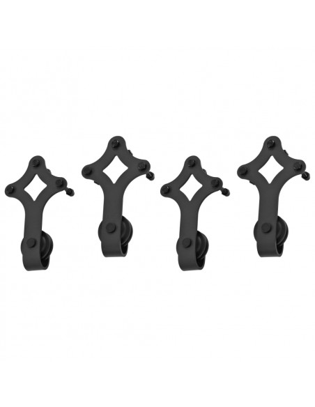 Kit di Binari per Porte Scorrevoli 2 pz 183 cm in Acciaio Nero