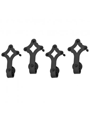 Kit di Binari per Porte Scorrevoli 2 pz 200 cm in Acciaio Nero