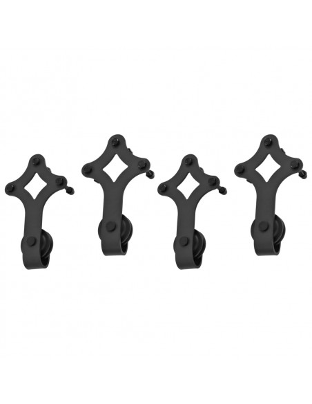 Kit di Binari per Porte Scorrevoli 2 pz 200 cm in Acciaio Nero