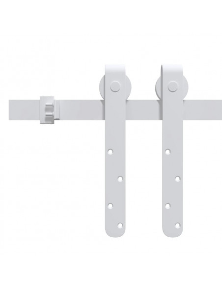 Kit Mini Anta Scorrevole in Acciaio al Carbonio Bianco 200 cm