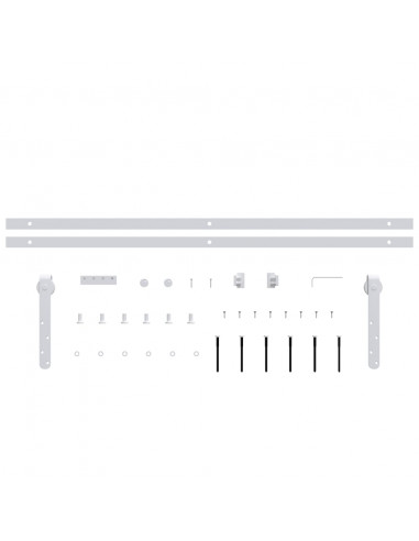 Kit Mini Anta Scorrevole in Acciaio al Carbonio Bianco 200 cm