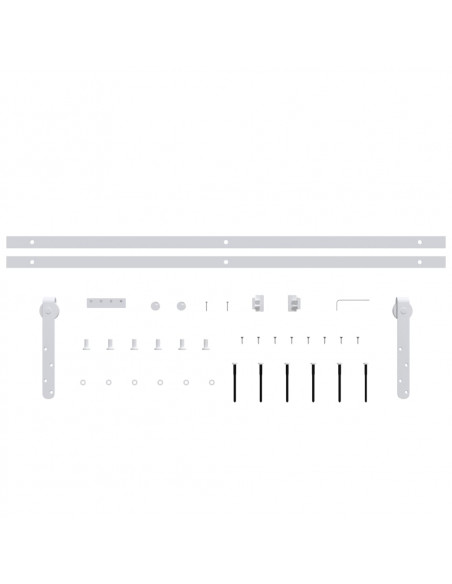 Kit Mini Anta Scorrevole in Acciaio al Carbonio Bianco 200 cm
