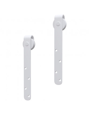 Kit Mini Anta Scorrevole in Acciaio al Carbonio Bianco 200 cm