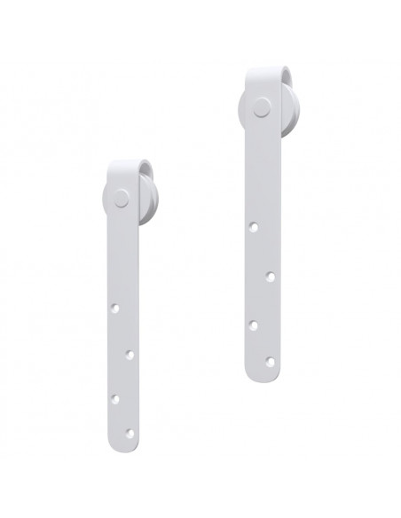 Kit Mini Anta Scorrevole in Acciaio al Carbonio Bianco 200 cm