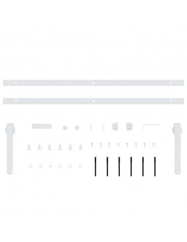 Kit Mini Anta Scorrevole in Acciaio al Carbonio Bianco 122 cm