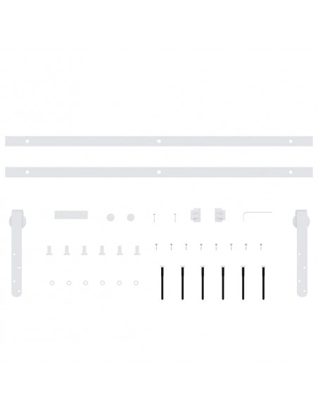 Kit Mini Anta Scorrevole in Acciaio al Carbonio Bianco 122 cm