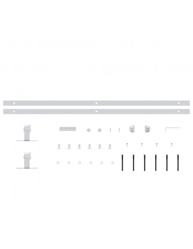 Kit Mini Anta Scorrevole in Acciaio al Carbonio Bianco 183 cm