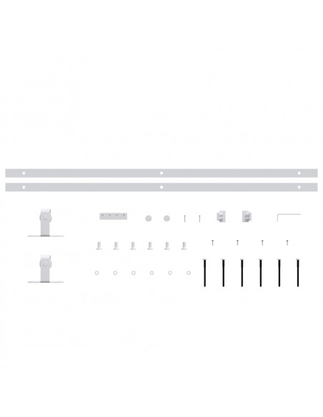 Kit Mini Anta Scorrevole in Acciaio al Carbonio Bianco 183 cm
