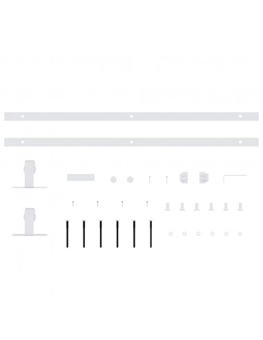 Kit Mini Anta Scorrevole in Acciaio al Carbonio Bianco 152 cm