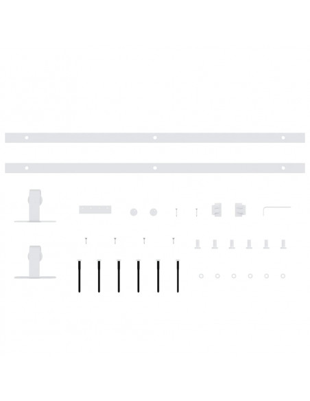 Kit Mini Anta Scorrevole in Acciaio al Carbonio Bianco 152 cm