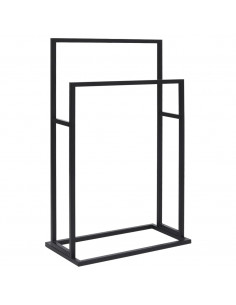Portasciugamani Autoportante Nero 48x24x78,5 cm in Ferro 2