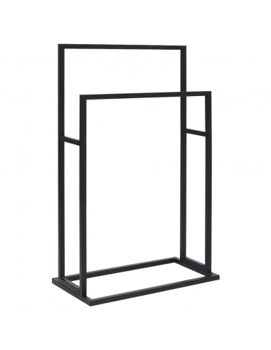 Portasciugamani Autoportante Nero 48x24x78,5 cm in Ferro