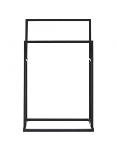 Portasciugamani Autoportante Nero 48x24x78,5 cm in Ferro