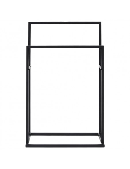 Portasciugamani Autoportante Nero 48x24x78,5 cm in Ferro