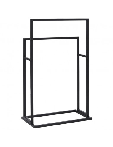 Portasciugamani Autoportante Nero 48x24x78,5 cm in Ferro