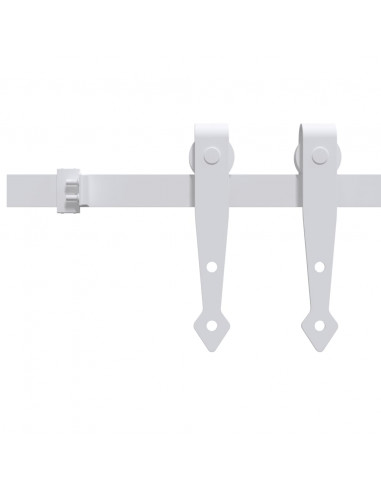 Kit Mini Anta Scorrevole in Acciaio al Carbonio Bianco 183 cm