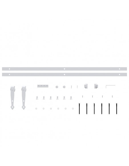 Kit Mini Anta Scorrevole in Acciaio al Carbonio Bianco 183 cm