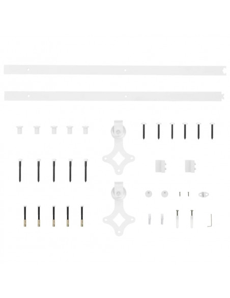 Kit Accessori per Porta Scorrevole 200 cm in Acciaio Bianco