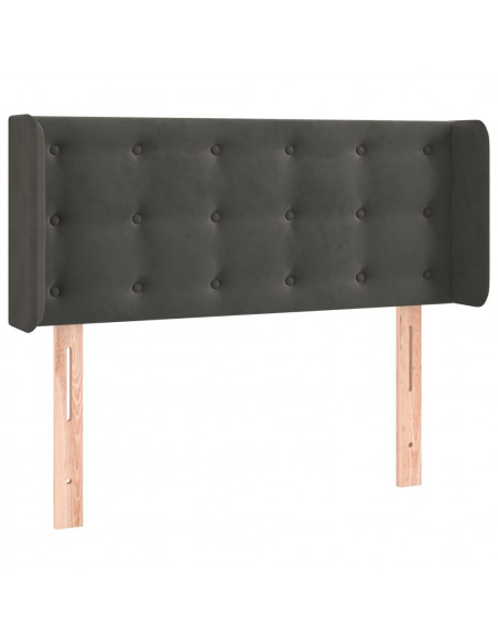 Testiera ad Orecchio Grigio Scuro 83x16x78/88 cm in Velluto