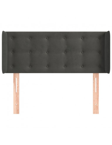 Testiera ad Orecchio Grigio Scuro 83x16x78/88 cm in Velluto
