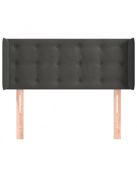 Testiera ad Orecchio Grigio Scuro 83x16x78/88 cm in Velluto