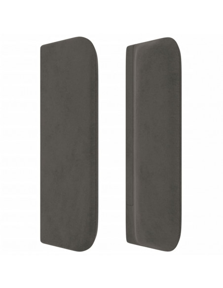 Testiera ad Orecchio Grigio Scuro 83x16x78/88 cm in Velluto