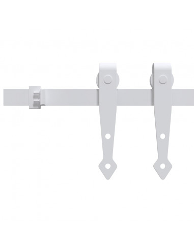 Kit Mini Anta Scorrevole in Acciaio al Carbonio Bianco 200 cm