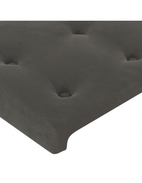 Testiera ad Orecchio Grigio Scuro 83x16x78/88 cm in Velluto